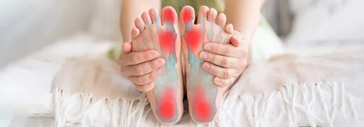 Illustration of foot pain from peripheral neuropathy